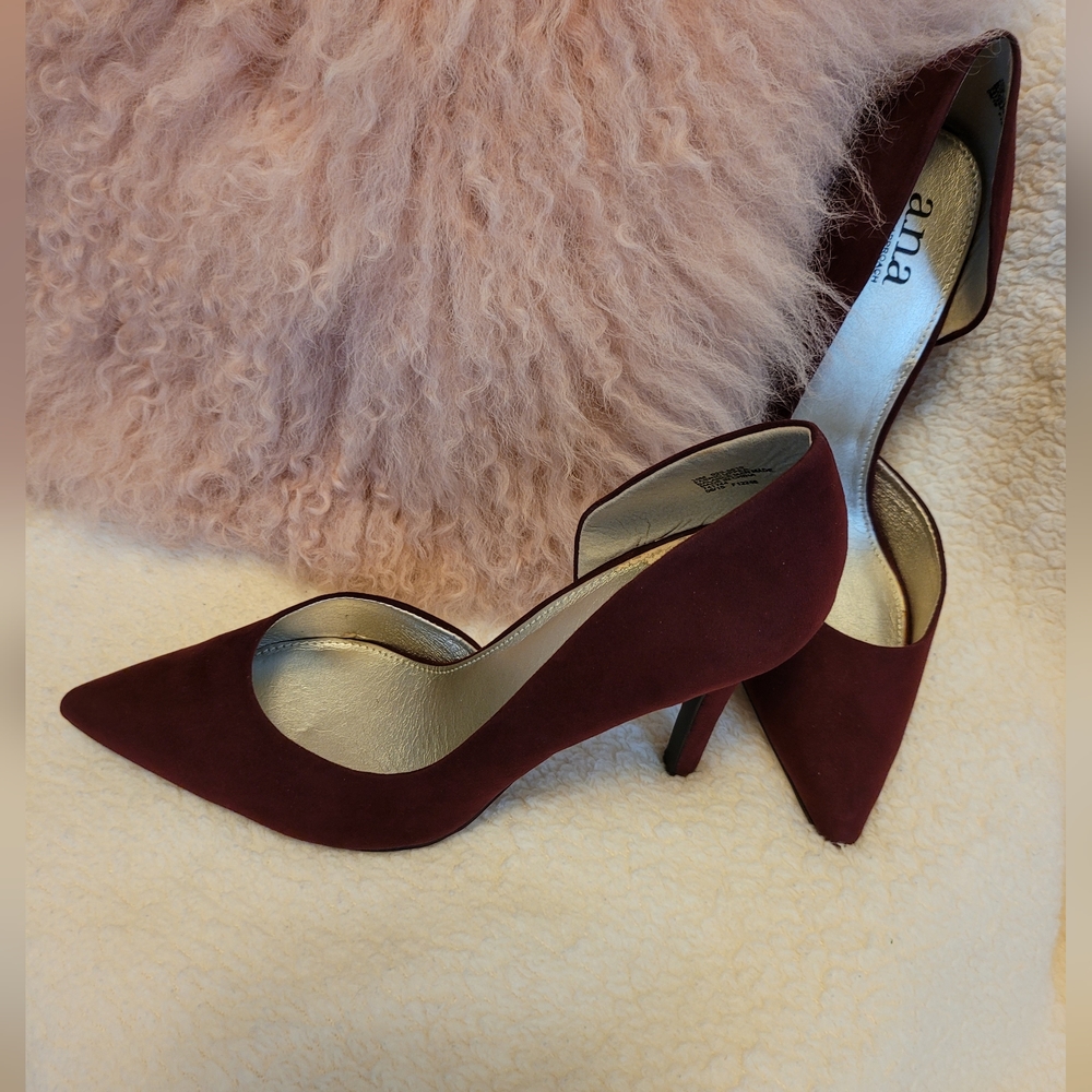 Ana Wine Faux Suede Pumps